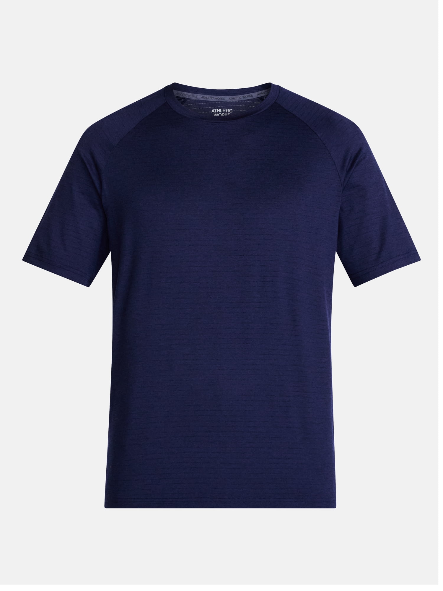 Athletic Works Men's Tonal Stripe Workout Shirt with Short Sleeves, Sizes XS-4XLT