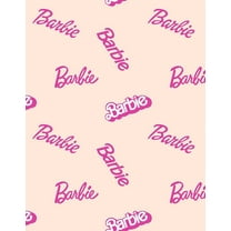 Barbie Logo Mix Removable Vinyl Wallpaper, Peach