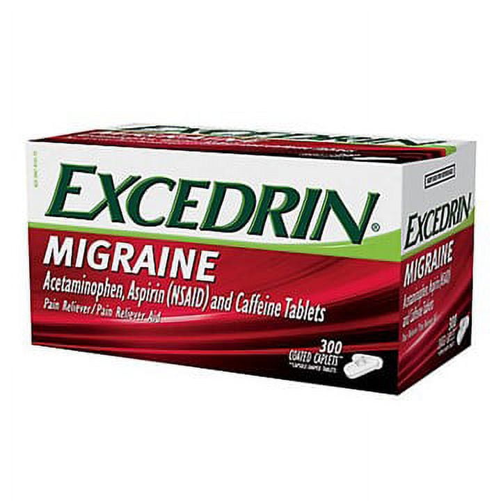 600 Caplets Excedrin Migraine Acetaminophen Aspirin Caffeine Pain Reliever  Aid 