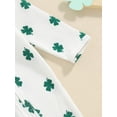thumbnail image 5 of Baby Boy Girl St.Patrick's Day Outfit Clover Footed Jumpsuit Long Sleeve Zipper Romper Bodysuit Infant Spring Clothes, 5 of 7