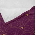 thumbnail image 4 of Ambesonne Art Deco Fleece Throw Blanket Plum Tone Classic Scales 50"x70" Plum and Sand Brown, 4 of 5