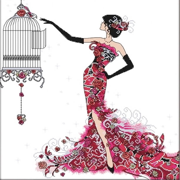 Cuadros Decorativos Noblewoman pintura al óleo por números Kit DIY pintura acrílica sobre lienzo sin marco (1) Ehuebsd embutido en tela