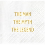 20pcs The Man The Myth The Legend Napkins, Father Day /Dad’s Birthday Party Gift Disposable Paper Beverage Napkins, Retirement Party Supplies Decor Favors Gifts, 5 x 5 inches 5"x5"