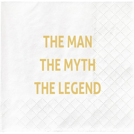 20pcs The Man The Myth The Legend Napkins, Father Day /Dad’s Birthday Party Gift Disposable Paper Beverage Napkins, Retirement Party Supplies Decor Favors Gifts, 5 x 5 inches 5"x5"