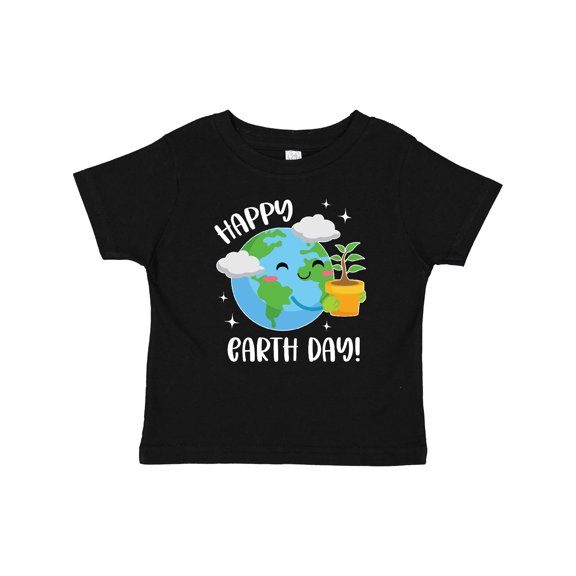 Inktastic Happy Earth Day Cute Smiling Planet Earth with Tree Boys or Girls Baby T-Shirt
