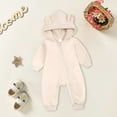 thumbnail image 2 of PINQI Spring Fall Winter Outfits for Baby Girl Fashion Zipper Romper Long Sleeved Solid Color Harness Outside Romper Jumpsuit Cute Bodysuit Clothes(Beige-B,18-24 Months), 2 of 7