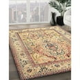 thumbnail image 2 of Ahgly Company Indoor Rectangle Traditional Brown Gold Persian Area Rugs, 7' x 10', 2 of 6