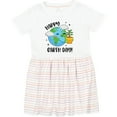 thumbnail image 3 of Inktastic Happy Earth Day Cute Smiling Planet Earth with Tree Girls Toddler Dress, 3 of 5