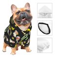 thumbnail image 3 of Fotbe cartoon Skull spider web Print Small Dog Sweater Hoodies Pet Grey Hooded Soft Fleece Sweatshirts with Pocket Fall Winter Puppy Cat Sweaters Warm Clothes-X-Large, 3 of 7
