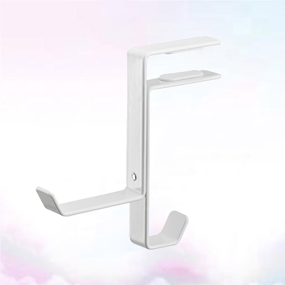 CTIRCHIU Adjustable White Headset Stand Holder with Full Metal Hooks for Headphone and Bag Hanging