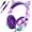 Cat Purple, variant on QearFun Kids Cat Ear Headphones with USB C for Girls with Microphone, 85/94dB Safe Volume Limiter, Tangle-Free Cord, Share Port, Foldable Sparkly Wired Headset for School, Travel, Tablet,Pink