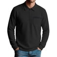 thumbnail image 2 of sdhkgrrt Men's Collared Long Sleeve Zipper Pullover Fall Winter Casual Basic Tops Fashion Trendy Work Business Outfits Clothes, Black M, 2 of 6
