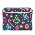thumbnail image 7 of Yayeee Collapsible Cube Storage Bin with Lid Fabric Closet Decorative Basket with Handles, Neon Christmas, 7 of 7