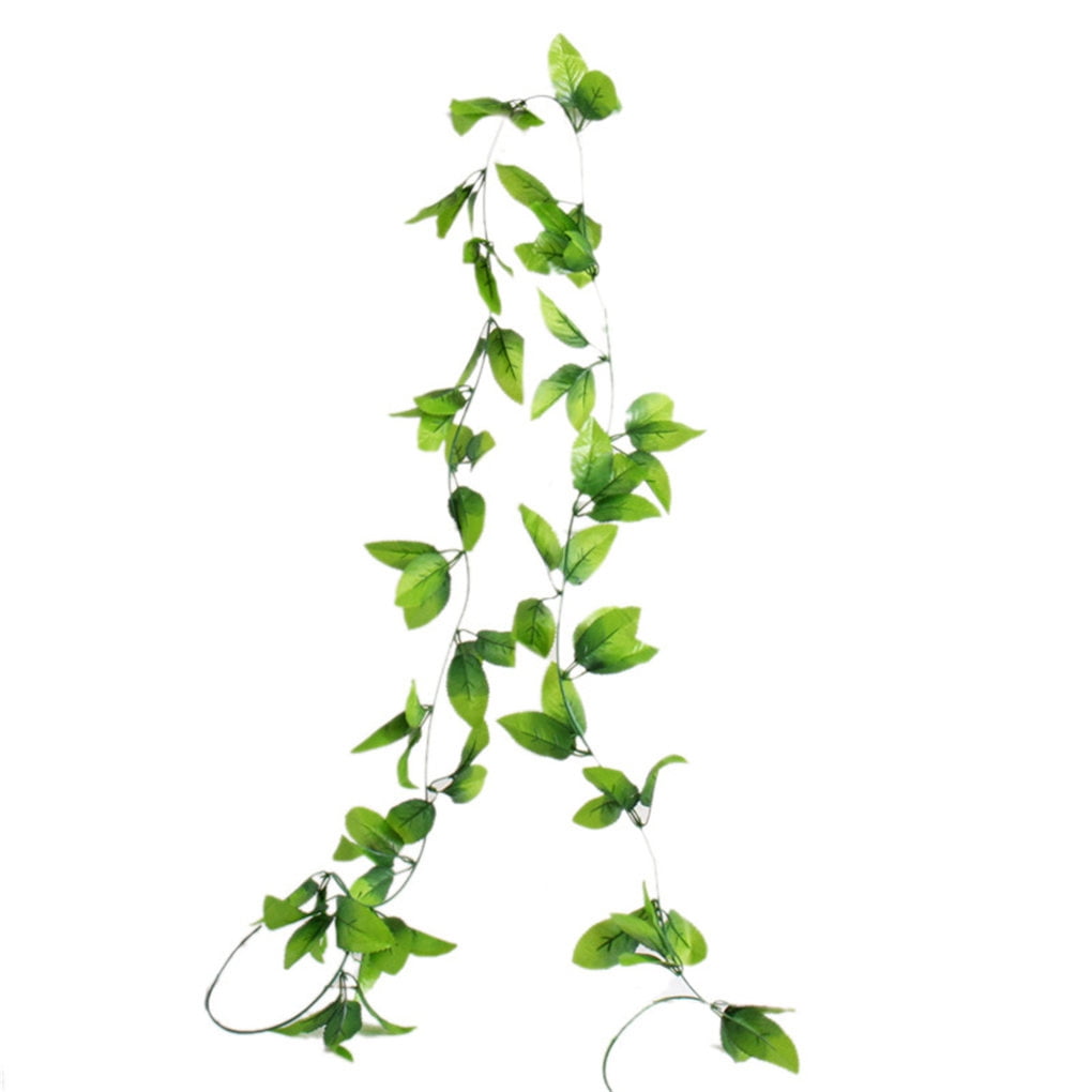 Nicolarisin Simulation Rattan Artificial Leaf Vine 1Pcs Artificial Fake Hanging Vine Plant Leaves Garland Home Garden Wall Decoration Green Home Decor