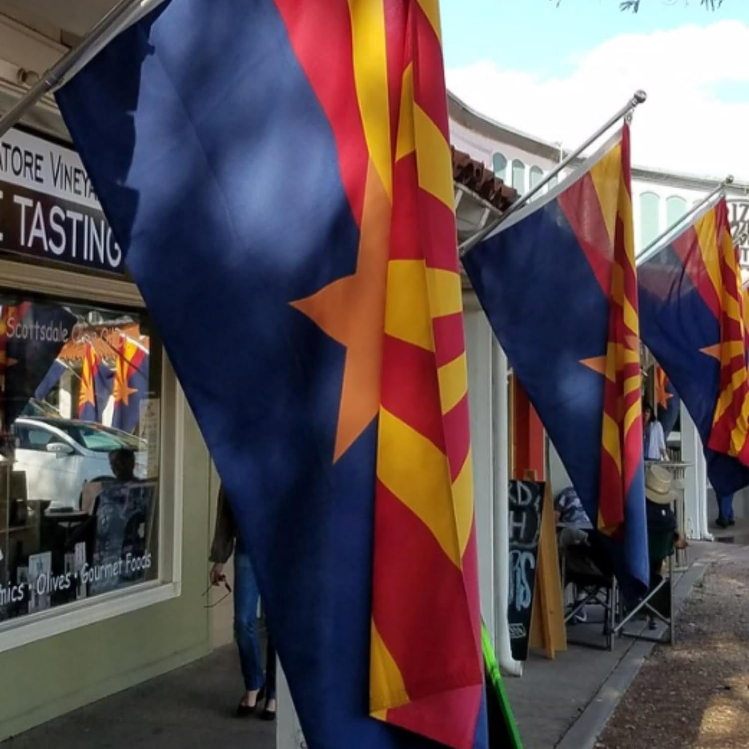 FLAGWIN Arizona Flag 3x5 FT - 3 Ply Double Sided Polyester Arizona State Flag with Brass Grommets - Vivid Color and Fade Proof State of Arizona Flag 3x5 Outdoor