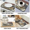 thumbnail image 4 of Coffee Mat, Vintage Kitchen Pattern Coffee Bar Mat for Coffee Station Accessories and Organizer, Absorbent Dish Drying for Kitchen Counter, Coffee Bar Decor Coffee Machine Mat 19.5x12in, 4 of 7