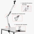 thumbnail image 2 of Microphone Stand Holder Table Lazy Bracket with Extendable Arm Microphone Clip, 2 of 7