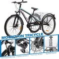thumbnail image 3 of FICISOG 27.5 inch Men's Women's Tricycles Cruiser Bike Featuring Disc Brakes, Mountain Tricycle for Adults, 3 Wheeled 7-Speed Mountain Tricycle Cargo Basket, 3 of 7