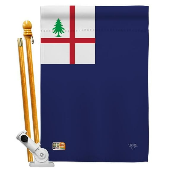 Breeze Decor BD-HS-HS-108179-IP-BO-D-US13-BD 28 x 40 in. Bunker Hill Americana Historic Impressions Decorative Vertical Double Sided House Flag Set with Pole Bracket Hardware