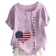 thumbnail image 1 of Camiseta Casual de Manga Corta con Botón de Cuello Redondo de las Mujeres, Tops Cortos para las Mujeres, 1 of 3