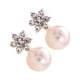 thumbnail image 2 of EeaseMX Pendientes de lujo clásicos con dije de boucle d'oreille para boda, elegantes pendientes de perlas y flores de cristal., 2 of 7