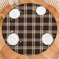 thumbnail image 2 of Black Beige and Red Checkerboard Checkered Pattern Round Fitted Tablecloth with Elastic Edge,Dining Table Cover Waterproof,Outdoor Round Tablecloth for Camping,Dining,Indoor and Outdoor, 2 of 7