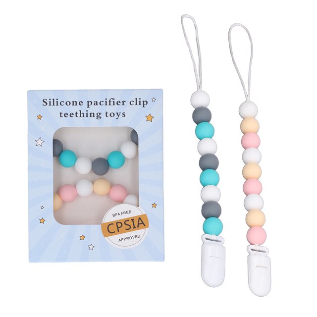 Clip para chupete, 2 piezas Chupete de bebé Clip para chupete de silicona Soporte para clip para chupete elaborado por expertos