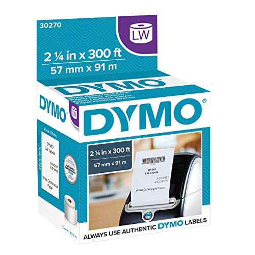 DYMO LW Continuous Labels for LabelWriter Label Printers White,2-1/4 x 300-Feet 1 roll 30270 