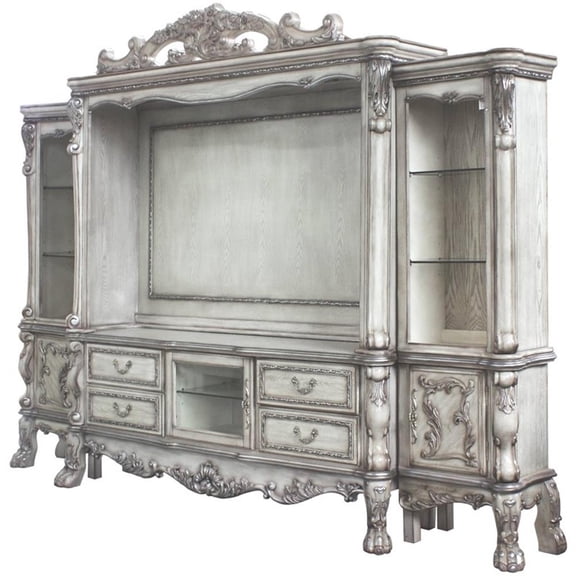 Bowery Hill Modern Entertainment Center in Vintage Bone White