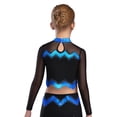 thumbnail image 4 of iiniim Girls Cheer Leader Team Uniform Ball Game Cheerleading Dance Long Sleeve Crop Top Royal Blue 10, 4 of 7