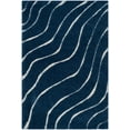 thumbnail image 4 of SAFAVIEH Florida Tabitha Geometric Waves Shag Area Rug, Dark Blue/Cream, 6' x 9', 4 of 7