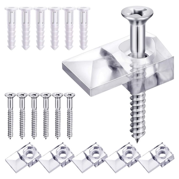 10Pc Mirror Holder Clips Glass Retainer Clips Kit Mirror Hanging Kit