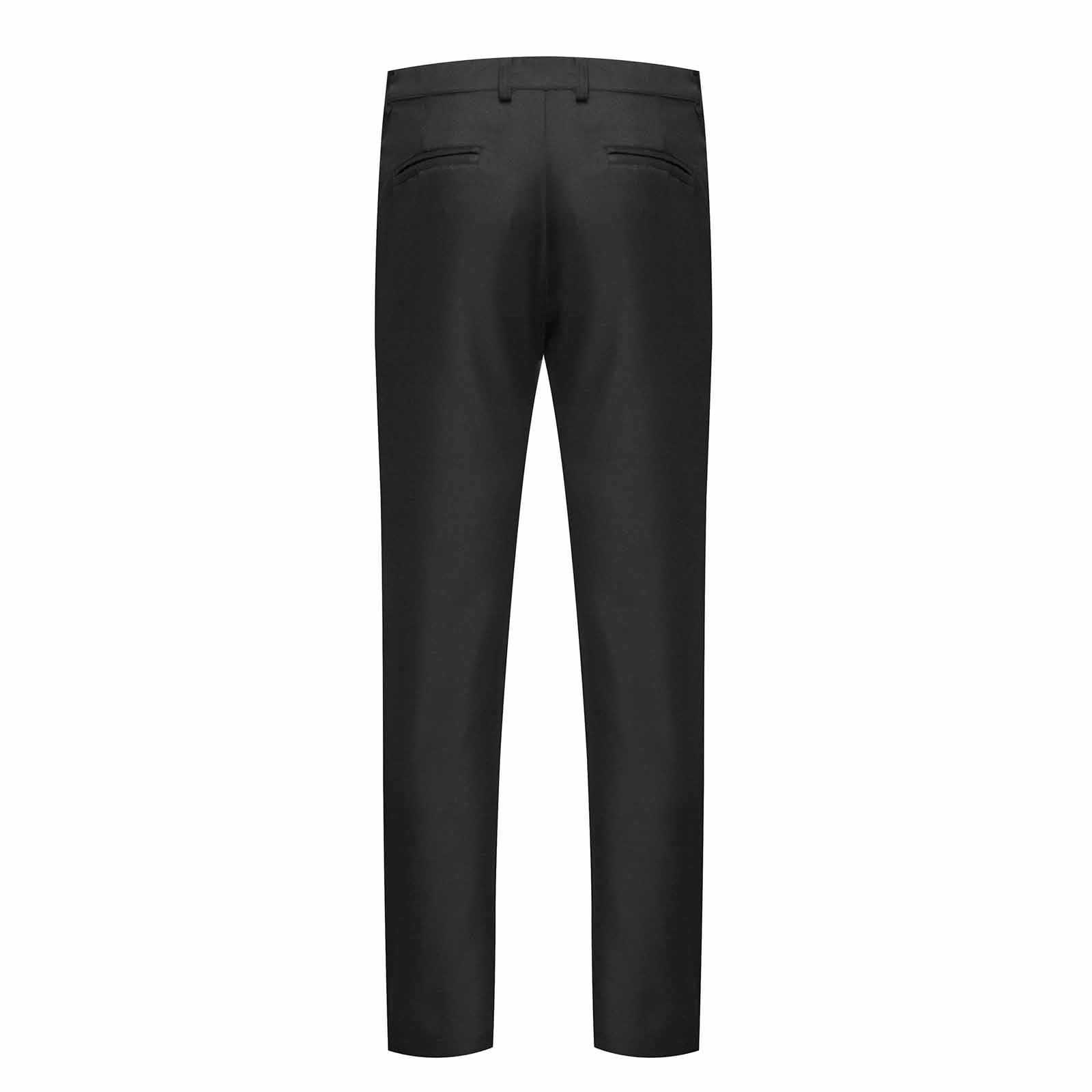 JNGSA Men's Slim-Fit Dress Pant Straight-Leg Flat-Front Trousers Business  Casual Suit Pants for Daily Holiday Formal Black XXXL Clearance 