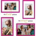 thumbnail image 3 of Vittanly 11x17 Picture Frame, Engineered Wood with Shatter Resistant Plexiglass, Display Pictures 8x12 with Mat or 11x17 without Mat, Photo Frame for Wall Mounting, Rose Red, 1 Pack, 3 of 6