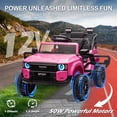 thumbnail image 5 of JoyWheels TOYOTA 50W Ride On Toy Cars,12V Powered Ride on Truck With Remote Control,3mph,Pink, 5 of 9