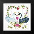 thumbnail image 2 of Zaman, Farida 12x12 Black Modern Framed Museum Art Print Titled - Swan Love III, 2 of 5