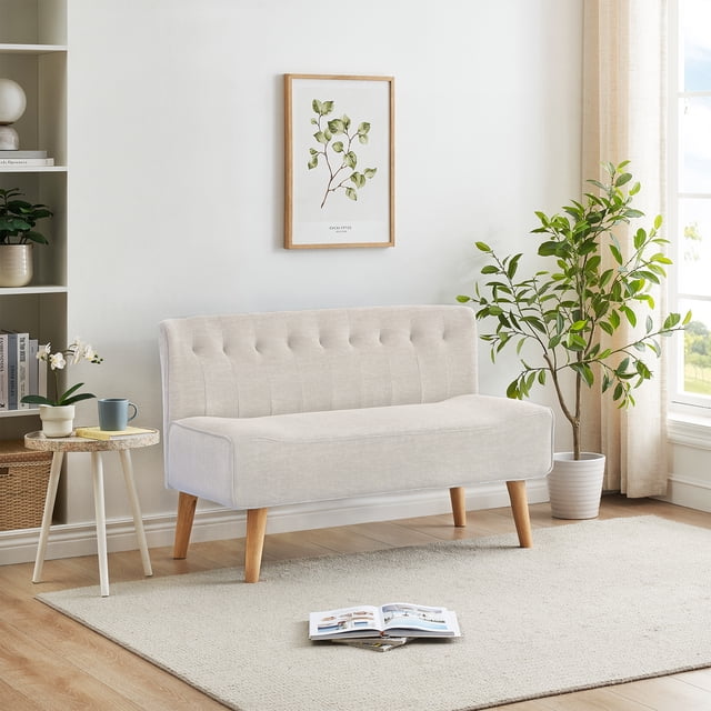 EDTara Two-Seater Modern Sofa, Upholstered Fabric Couch With Plush Sponge Padding and Plywood Frame
