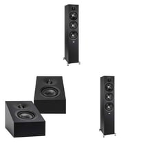 Elac DF63-BK - Debut 3.0 6.5" Floor Speaker - Black (Pair), and ELAC DA43-BK Debut 3.0 - DA43-BK Atmos / On Wall speaker