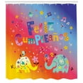 thumbnail image 3 of Ambesonne Spanish Shower Curtain, Feliz Cumpleanos Party, 69"Wx75"L, Multicolor, 3 of 3