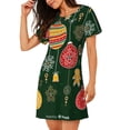 thumbnail image 2 of Xecao Chemise de Nuit Ample de Noël pour Femmes Manches Courtes Décontractée Imprimée, 2 of 6