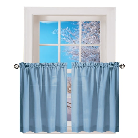 Stacey Window Curtain Tier Set with Rod Pocket Top - Classic Home Decor Staple for Any Room