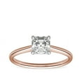 thumbnail image 1 of 1.00 Carat Excellent Asscher Cut Real Diamond New Design Solitaire Ring for Wedding Solid 18K Rose Gold Size 11, 1 of 1