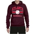 thumbnail image 2 of Wild Bobby City of Atlanta Baseball Fantasy Fan Sports Unisex Hoodie Sweatshirt, Maroon, Small, 2 of 6