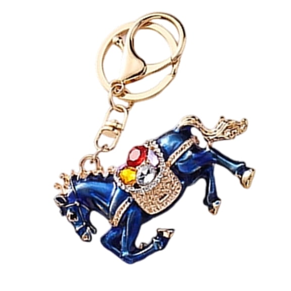 YIEMEEN Ideal Present Horse Keychain Featuring Chinese Zodiacal Art Rhinestones Embellished Design for Special Moment