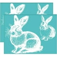 thumbnail image 1 of 2 plantillas de serigrafía de conejo de Pascua de 28 x 22 cm (11 x 8,6 pulgadas), autoadhesivas, para decoración del hogar., 1 of 9