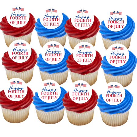 American Pride 12 - 2 inch Cupcake Edible Frosting Photos