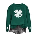thumbnail image 6 of Annhoo St Patrick's Day Sweatshirts for Women Oversize Shamrock Graphic Crewneck Long Sleeve T-Shirts Loose Soft Tops, 6 of 8