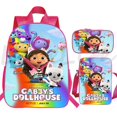 thumbnail image 1 of Gabby's Dollhouse Backpacks Students 3 Pices Set Pink School Bags Girls Cartoon Bookbag Gabbys Dollhouse Shoulder Bag Pencil Box, 1 of 4