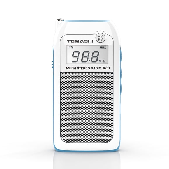 Radio portátil TOMASHI Tiny AM/FM con reproductor MP3, blanco