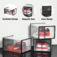 thumbnail image 4 of Dayooh Shoe Boxes Set of 6 Clear Large Plastic Stackable Shoe Storage Organizer for Closet Shoe Containers with Magnetic Door, 4 of 7